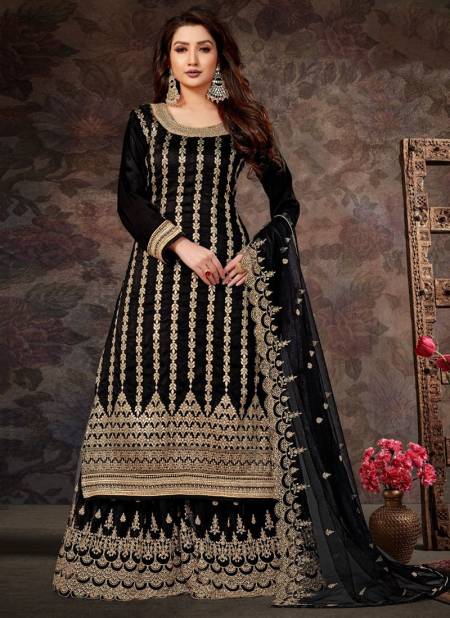 Black Colour RAMA DILBARO Heavy Festive Wear Jacquard Embroidery Salwar Suit Collectio 30071